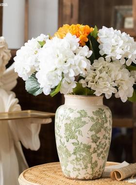 热销JK慕空间古风中式欧式青花瓷烧制破裂纹路陶瓷花瓶客厅玄关装