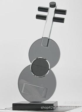 热销简约轻奢吉他水晶摆件样板房售楼部酒店大厅玄关客厅民宿工艺