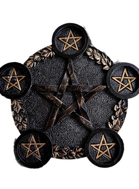 2024新款热卖欧式复古五芒星烛台家居桌面树脂脂饰品摆件装饰