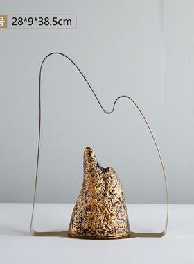 创意禅意摆件现代金属工艺品室内新中式样板间装饰品家居玄关客厅