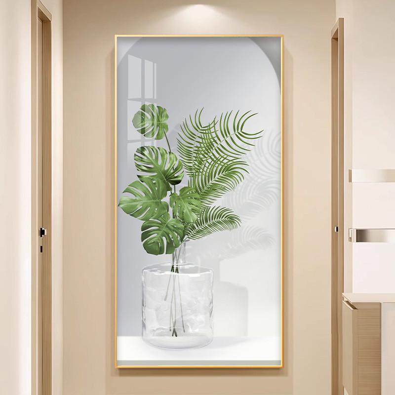北欧玄关装饰画绿植走廊过道挂画奶油风肌理画客厅入户门竖版壁画,淘宝优惠券,粉丝福利购,淘宝优惠卷