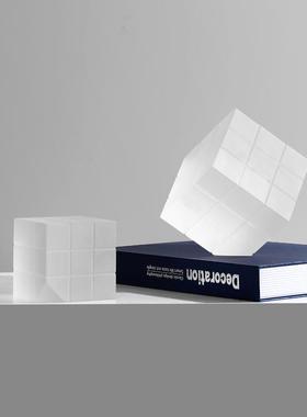 热销创意艺术魔方玄关玻璃轻奢客厅办公室电视柜桌面小摆件家居装