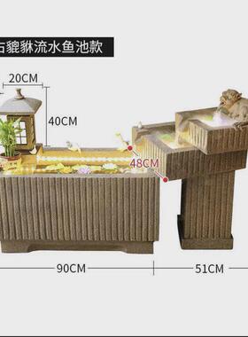 落地玄关假山流水喷泉鱼池室内阳台花园装饰庭院摆件循环入户水景