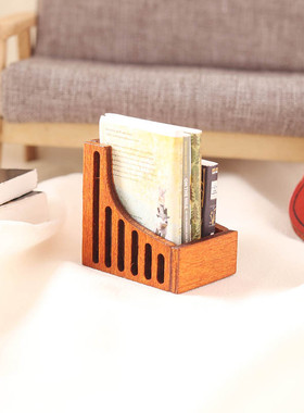 微缩模型家具桌面书架置物架收纳架1:12分ob11娃娃屋生活场景小摆