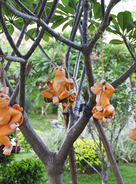 户外园林景观动物雕塑花园庭院树上院子田园仿真猴子别墅挂件装饰