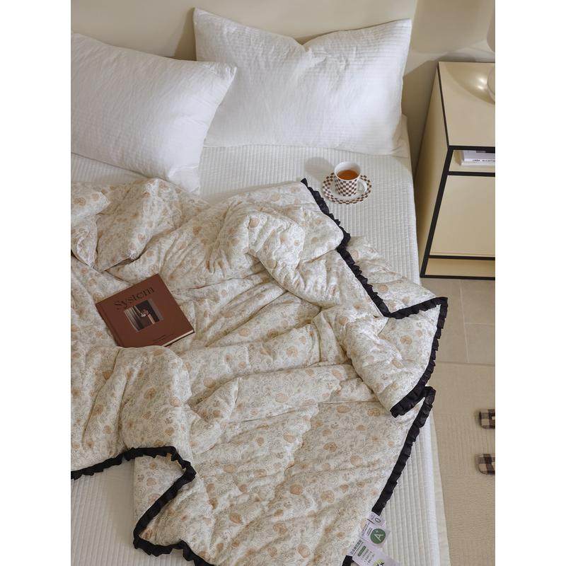 ins棉花糖柔软春秋被家用纤维大豆冬被针织花边碎花加厚冬季被子,淘宝优惠券,粉丝福利购,淘宝优惠卷