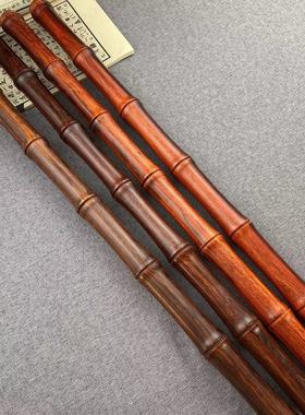 犀牛角紫檀竹节棍健身棍武术棍把玩棍鞭杆圆棍