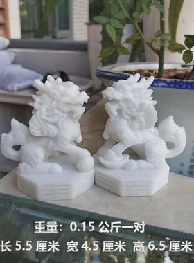 新款石雕麒麟摆件一对小号看门工艺品客厅神兽摆件送礼家居