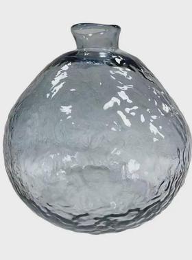 欧式大号冷纹咖色玻璃花瓶客厅餐桌插花花瓶不规则水培花器摆件