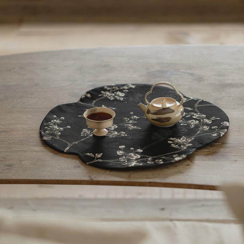 繁野新中式织锦繁花茶席干泡席手工布艺防水茶旗桌布隔热茶垫子,淘宝优惠券,粉丝福利购,淘宝优惠卷