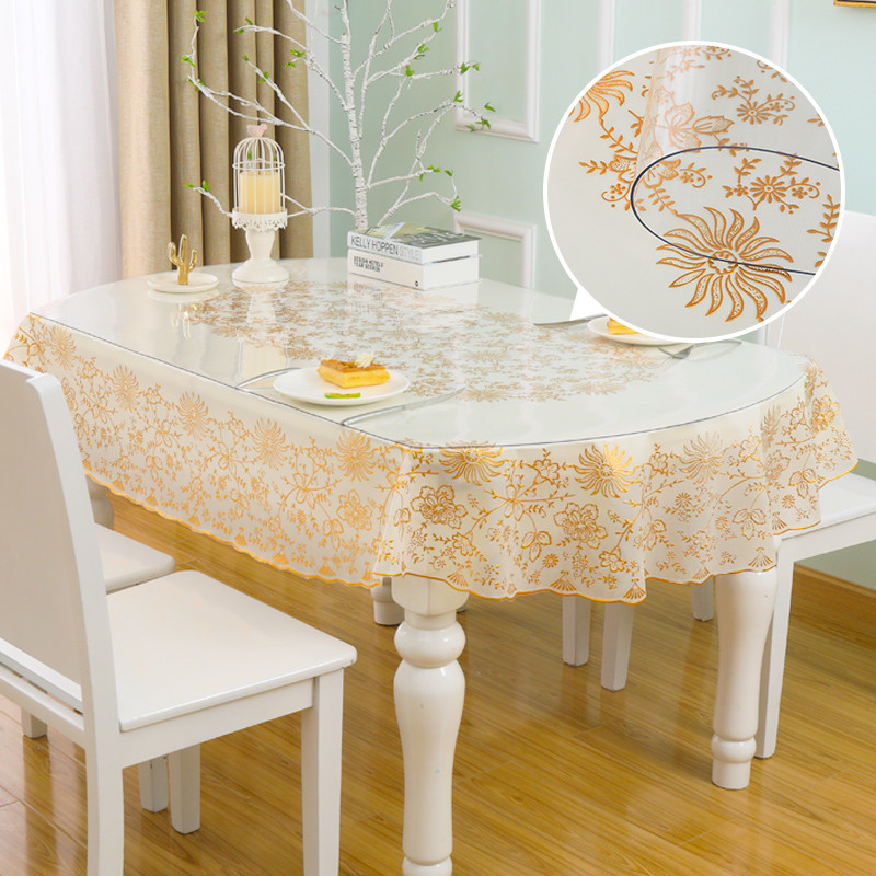 nn0ipvc桌布透明防烫套装防水防油软玻璃折叠椭圆形免洗台布 - 图2