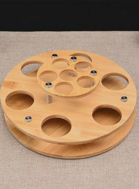 竹木制白酒杯架子置物架家用分酒器套装口杯收纳架一创意托盘