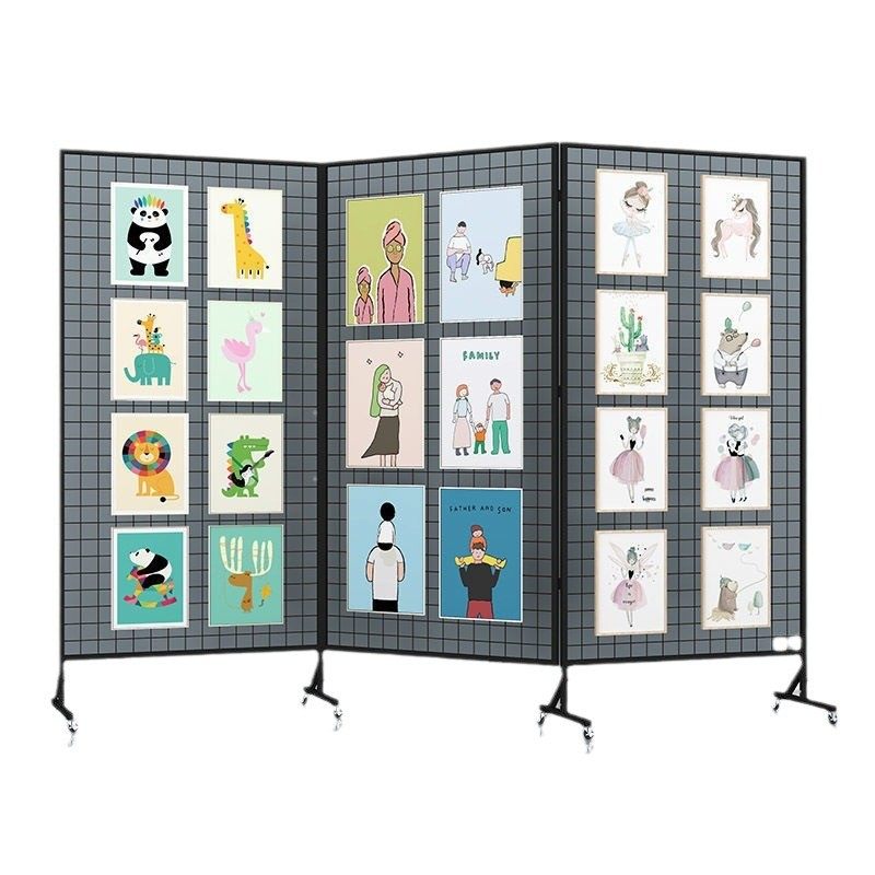 折叠移动网格架画展展会幼儿园作品展示架铁艺网架广告展示架,淘宝优惠券,粉丝福利购,淘宝优惠卷