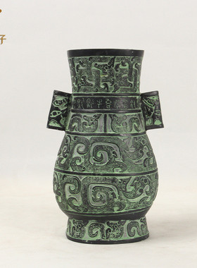 热销龙凤扁壶道具投壶工艺品青铜器仿古文化公司团建活动仿古青铜