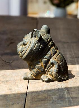 热销创意呆萌可爱生肖老虎小摆件纯手工家用桌面办公室雕塑工艺品