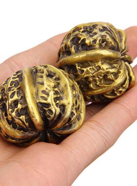 黄铜核桃 黄铜核桃  工艺品手把件  把玩金属工艺品铜7315几何形