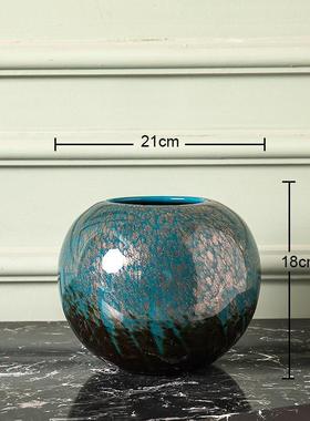 新中式插花玻璃花瓶创意家居客厅工艺品水培花器玄关摆件现货