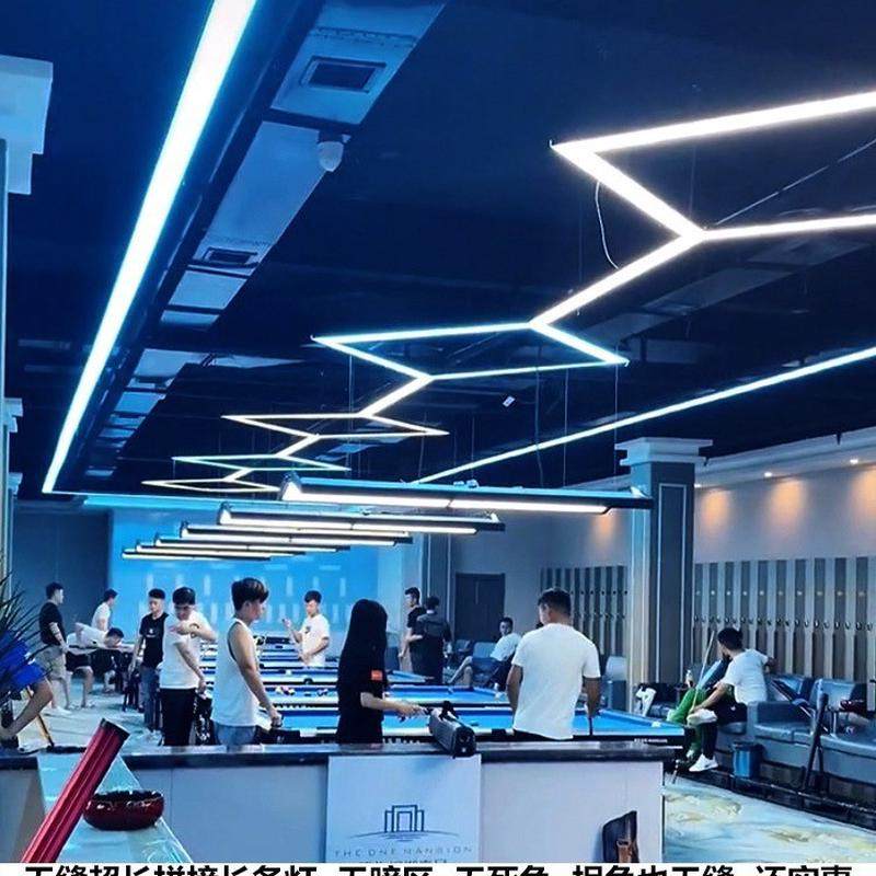 台球室灯LED桌球室专用灯框长方形无缝拼接长条灯台球厅方通灯,淘宝优惠券,粉丝福利购,淘宝优惠卷