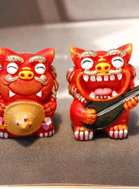 热销狮三百|琵琶斗笠狮子大号工艺摆件文创市集旅游纪念礼品手绘