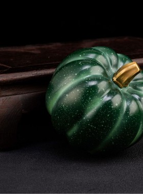 热销彩铜南瓜福金属绵长摆件仿真南瓜铜运工艺品书房客厅中式装饰