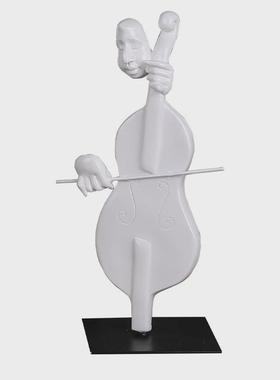 树脂白色乐器摆件北欧树脂工艺品创意摆件家居装饰品现代简约摆件
