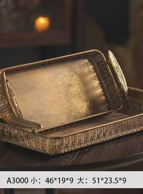 美式乡村民宿铁艺摆件可壁挂复古装饰花篮工业风金属工艺品托盘