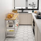 Kitchen storage rack floor-standing multi-functional vegetable cutting table long strip meal preparation workbench microwave boiler storage narrow side cabinet