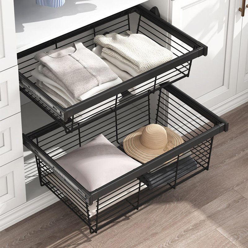 衣柜拉篮抽屉式裤架伸缩用衣橱推拉裤抽衣帽间收纳内置五金配件,淘宝优惠券,粉丝福利购,淘宝优惠卷