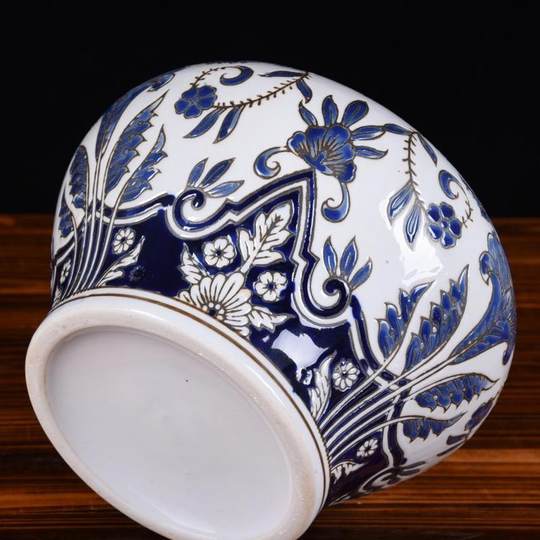 Wholesale ceramic tea cans, storage cans, antique hand-painted blue and white porcelain ceramic cans, ancient racks, decorations, countertop ornaments