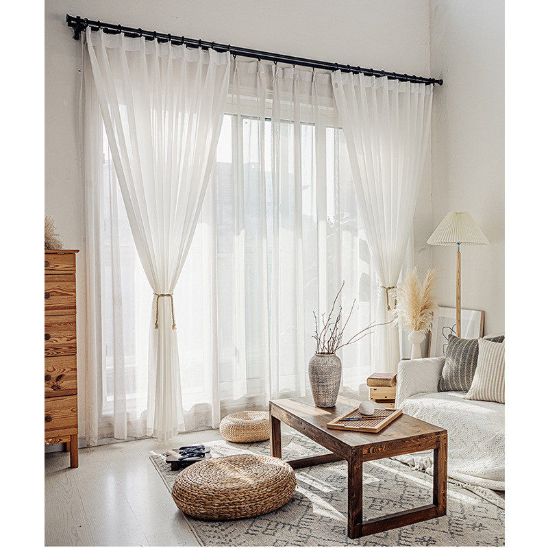 雪纺纱窗帘纱帘窗纱现代简约柔软窗帘纱成品纯色百搭白色纱窗帘,淘宝优惠券,粉丝福利购,淘宝优惠卷