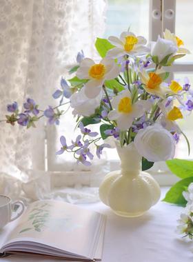 热销高级感芬顿玻璃花瓶中古南瓜珠瓶手工花瓶水培家居装饰品摆件