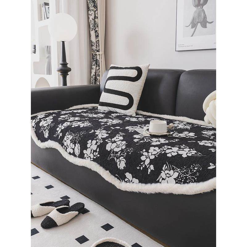 防滑轻奢沙发坐垫子不规则异形套罩雪尼尔四季通用法式绒感盖布巾,淘宝优惠券,粉丝福利购,淘宝优惠卷