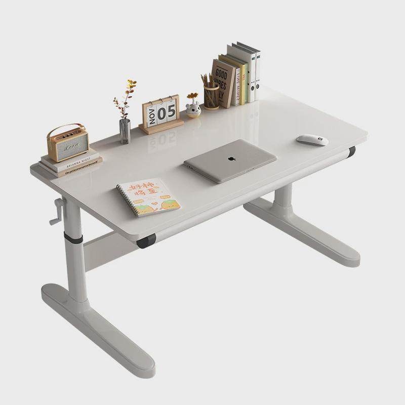 儿童学习桌白色可升降写字桌用办公电脑书桌升级塑料底脚更稳固,淘宝优惠券,粉丝福利购,淘宝优惠卷
