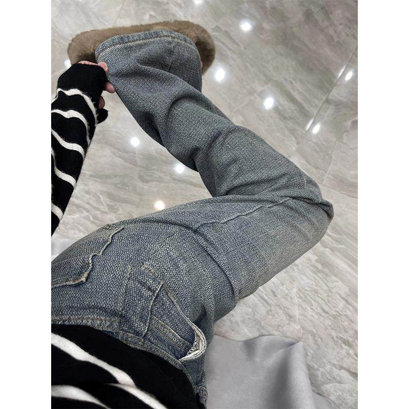 蓝美式直筒大码梨形身材设计感显瘦阔腿裤,淘宝优惠券,粉丝福利购,淘宝优惠卷