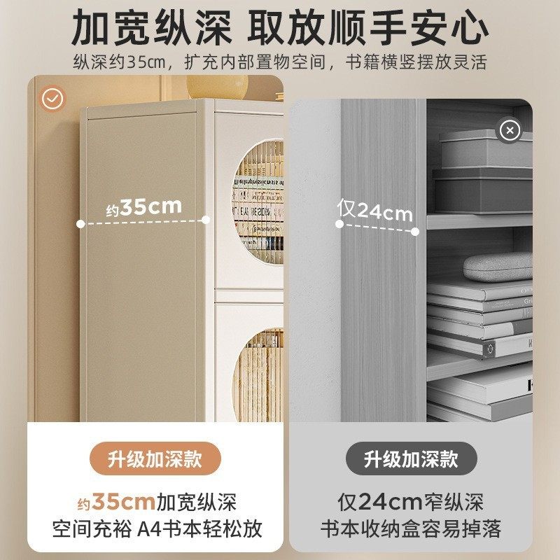 钢制书柜带柜门防尘柜子储物柜儿童家用展示柜靠墙收纳柜落地书架,淘宝优惠券,粉丝福利购,淘宝优惠卷