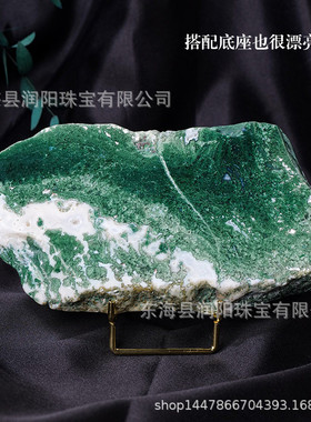 天然水晶水草玛瑙切片水晶原石意象山水随形办公室样板房摆件批发