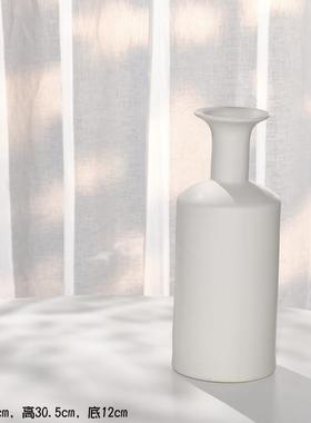蜀门白色北欧落地陶瓷花瓶艺术电视柜客厅插花摆件展厅装饰花器