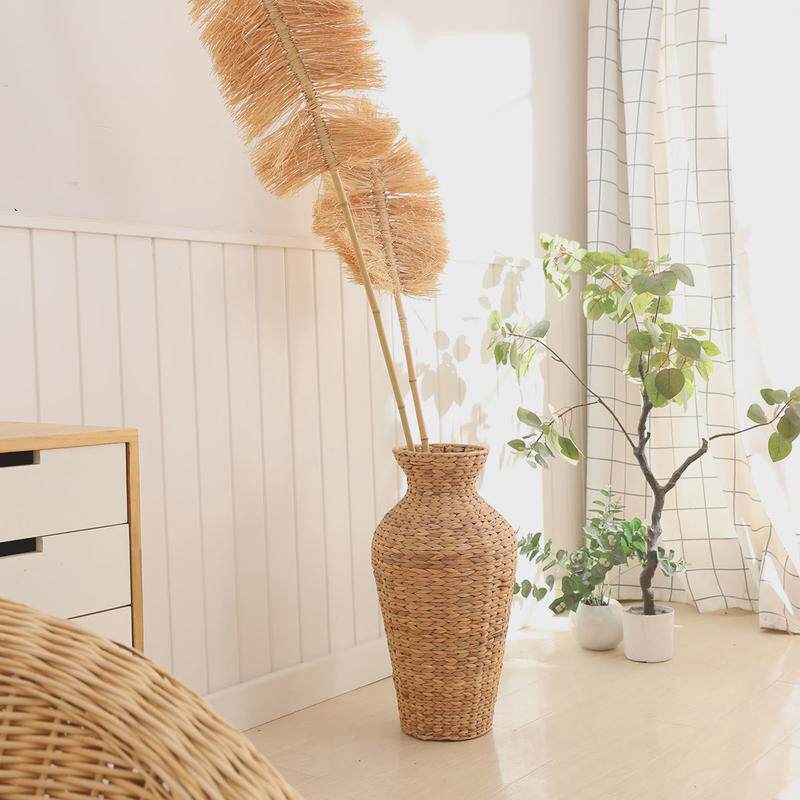 跨境手工编织草编花篮民宿风格编织竹编花瓶美式艺术摆设拍摄用品,淘宝优惠券,粉丝福利购,淘宝优惠卷