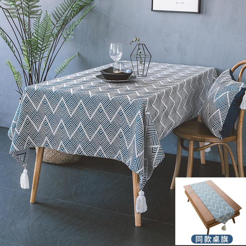 桌布轻奢茶几氛围感北欧棉麻布艺餐桌桌布书桌感台布ins风 - 图0