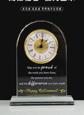 厂家直销水晶欧式座钟结婚纪念礼品水晶钟表客厅摆件婚庆装饰