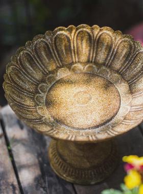 热销铁艺烛台鸟食盆复古高脚花器花盆花园庭院装饰杂货ZAKKA