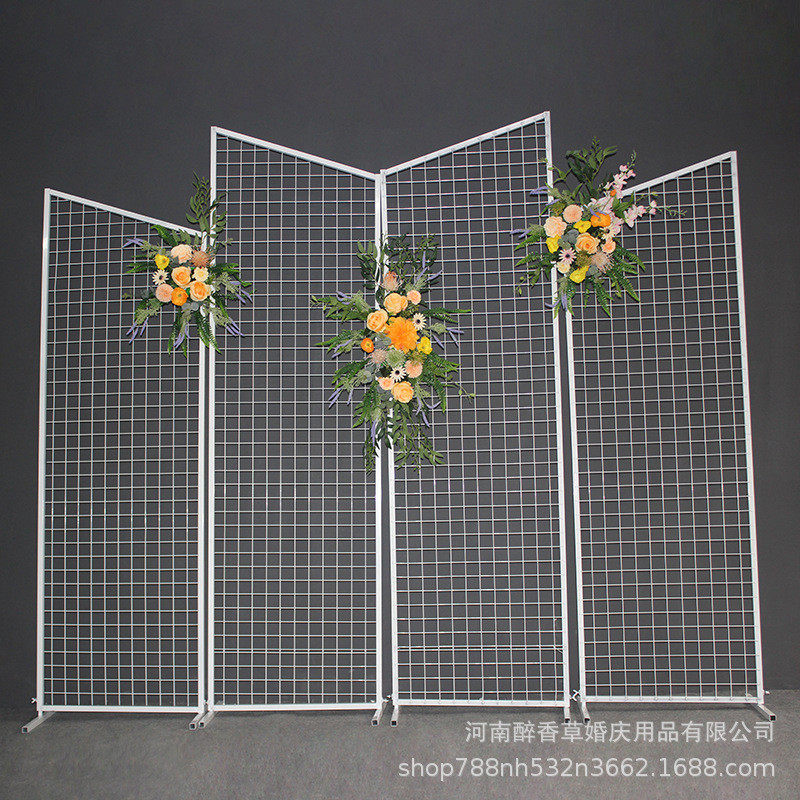 铁艺网格屏风婚庆新款铁艺婚庆道具婚庆背景装饰方形网格屏风摆件,淘宝优惠券,粉丝福利购,淘宝优惠卷