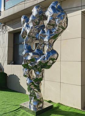 不锈钢太湖石雕塑酒店大型落地摆件售楼部庭院景观户外门口摆件