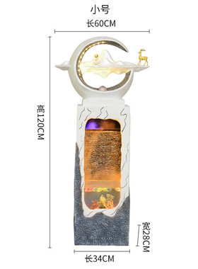 现代简约流水喷泉落地摆件鱼缸玄关水景办公室客厅循环装饰品