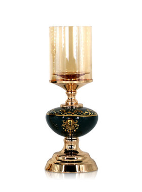 批发烛台摆件轻奢玻璃罩欧式金属餐厅浪漫摆件家居工艺品