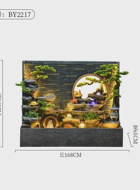 大假山流水喷泉别墅花园庭院阳台鱼池水景装饰水幕墙屏风隔断摆件