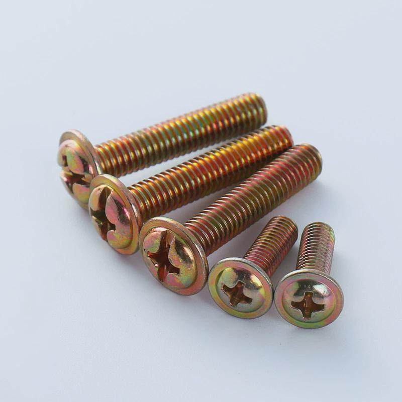 铁镀锌十字圆头带垫机螺钉机牙螺栓螺钉盘头螺丝钉十字槽带垫螺丝,淘宝优惠券,粉丝福利购,淘宝优惠卷