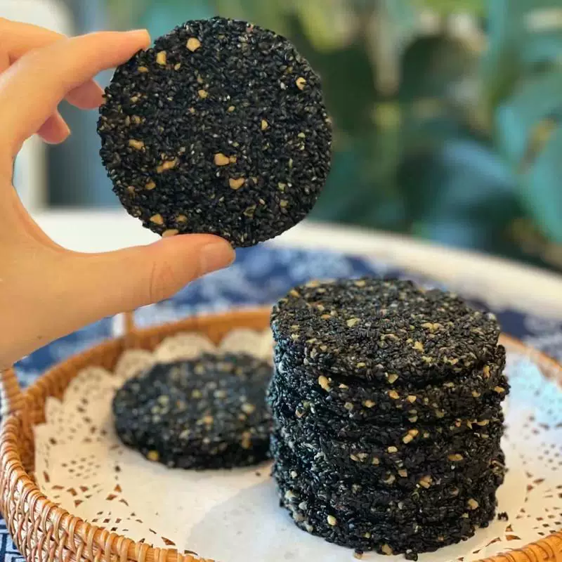 New Black Sesame Cake Sugar-free Sesame Crackers High Calcium Handmade Healthy Snacks Snacks for Pregnant Women and Children