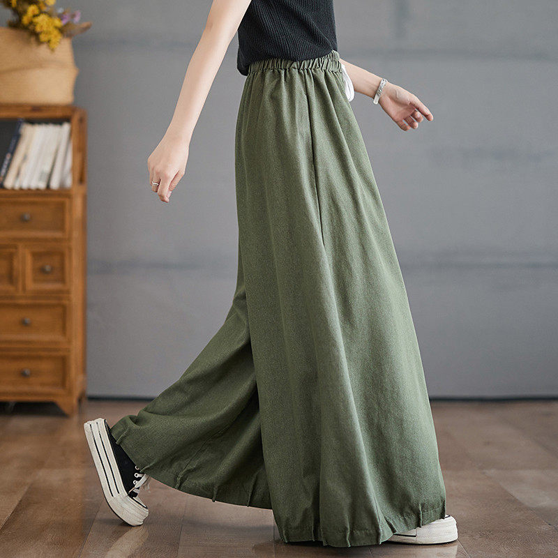 松紧腰纯色牛仔阔腿裤女宽松遮肉显瘦裙裤胖,淘宝优惠券,粉丝福利购,淘宝优惠卷