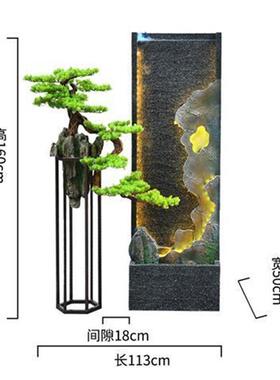 假山水幕墙高山流水生财喷泉别墅花园庭院屏风景观办公室落地摆件